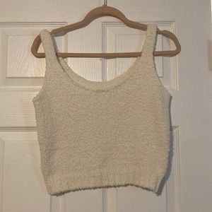 Skims fuzzy cropped sleep tank top